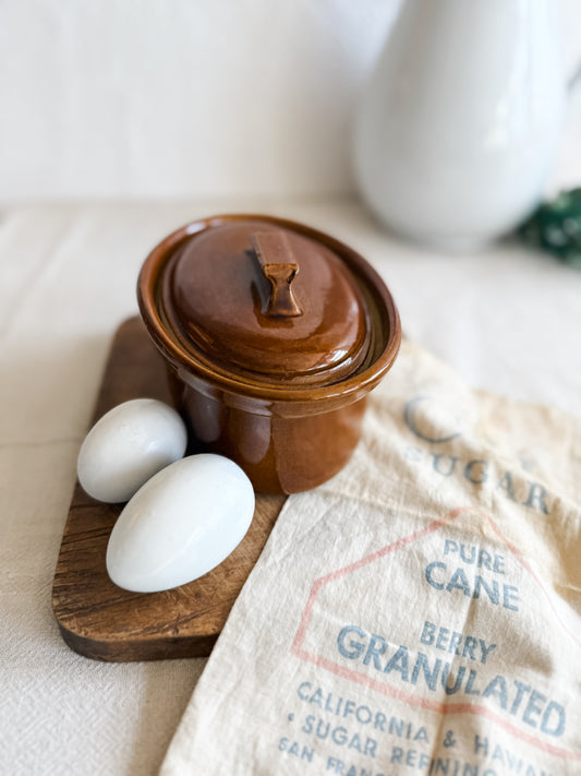 Vintage Lidded Stoneware Casserole Dish
