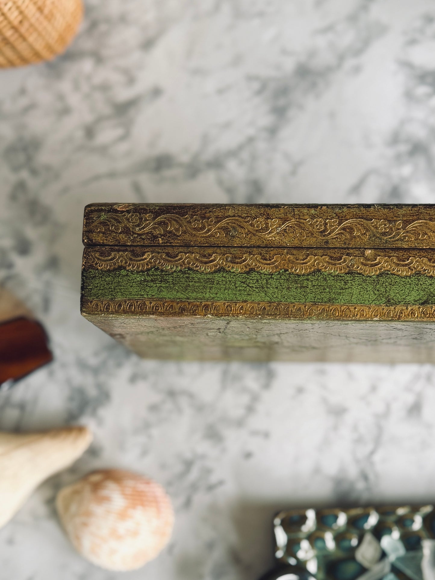 Florentine box with sailboat