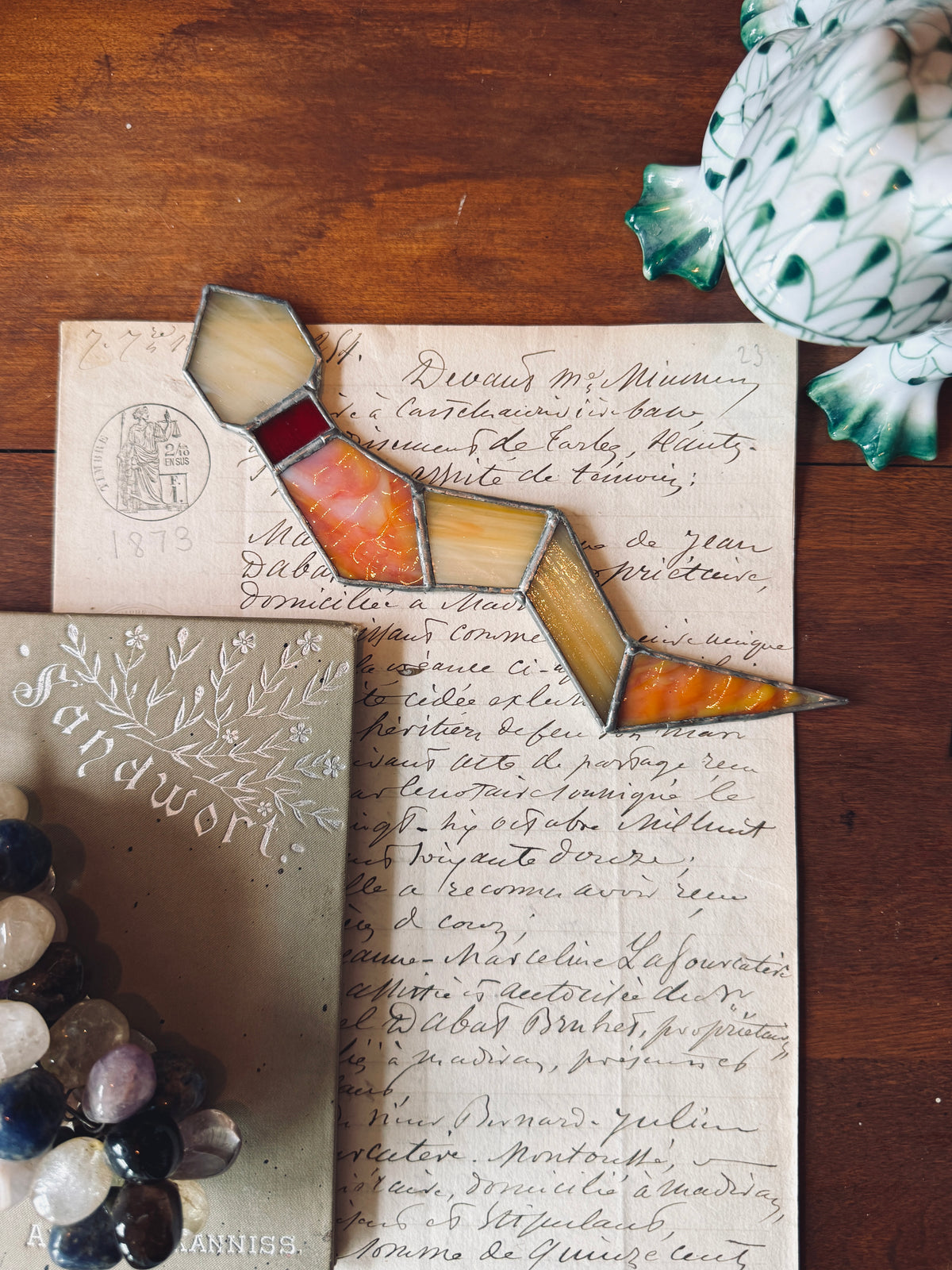 Stained glass snake