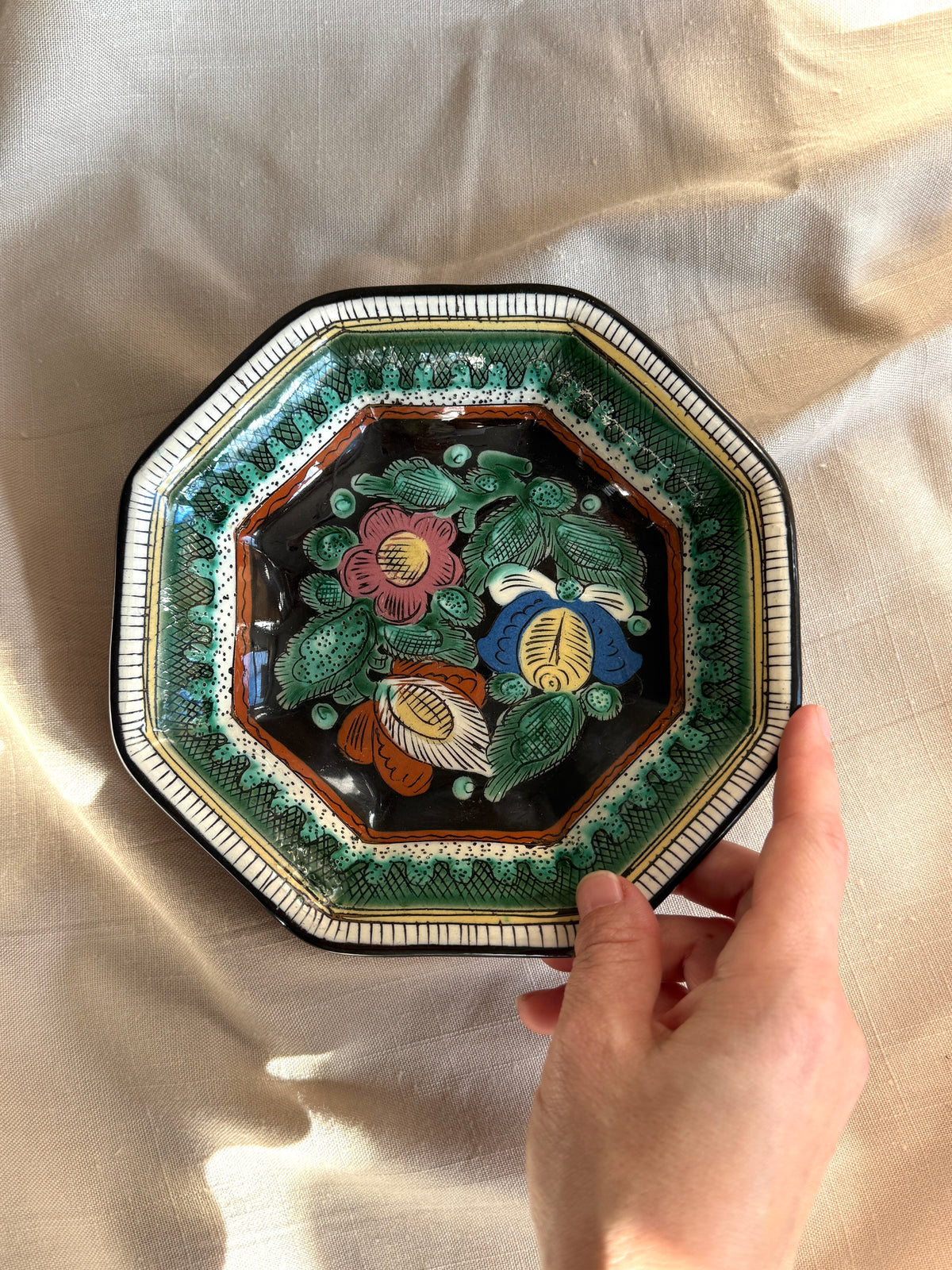 Vintage Swiss earthenware bowl