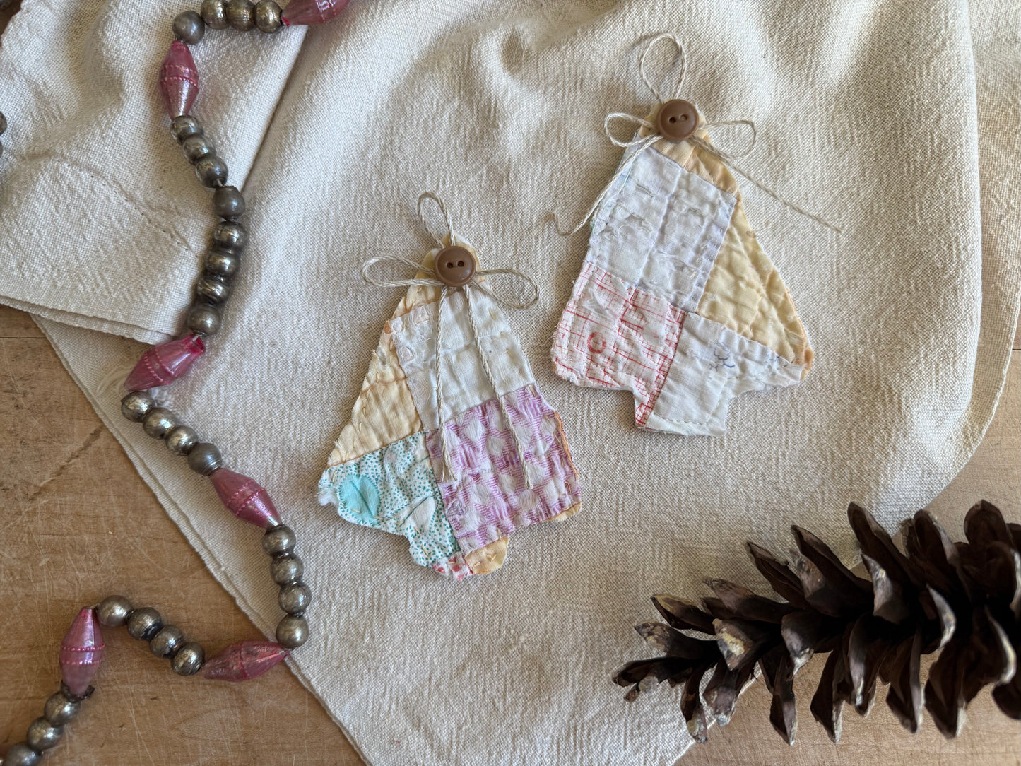 Handmade Quilted Tree Ornaments