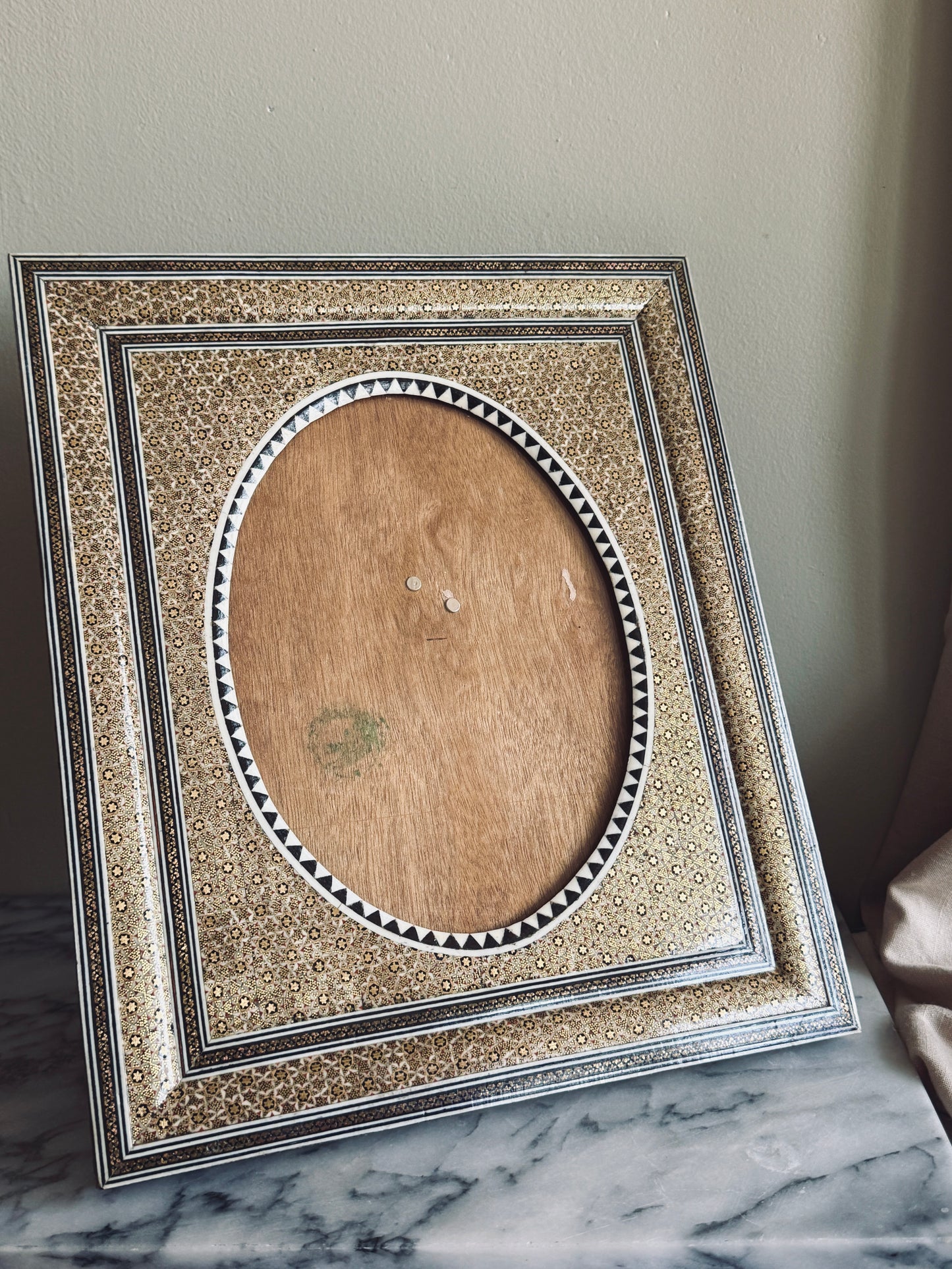 Exquisite large Khatamkari Marquetry photo frame