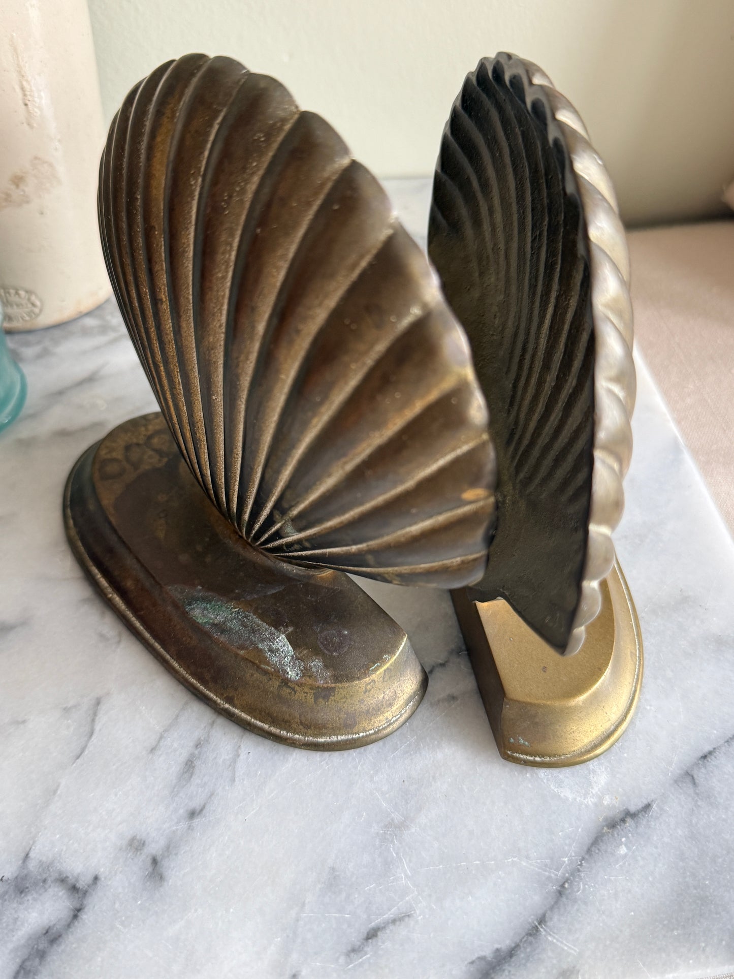Brass shell bookends
