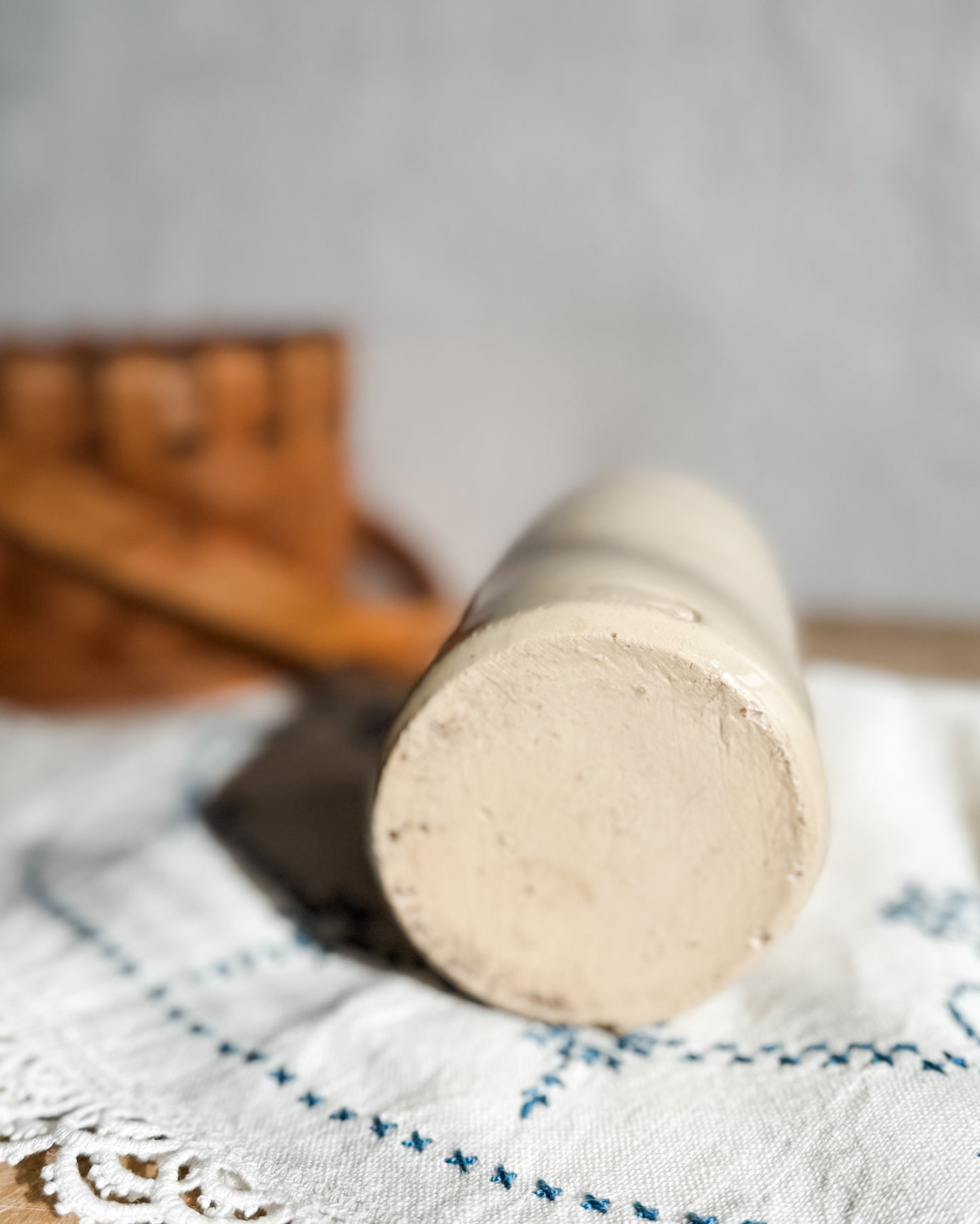 Large Glazed Antique Stoneware Bottle