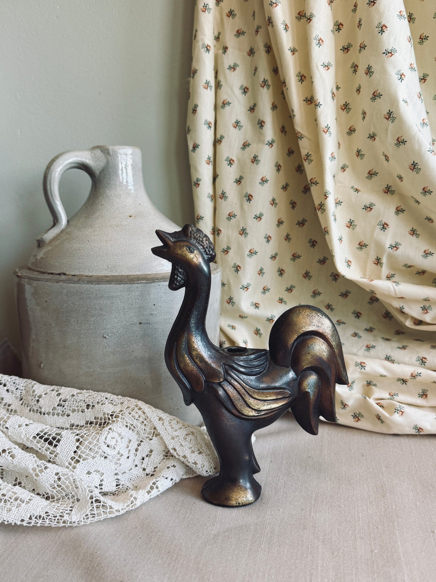 Vintage Brass chicken salvage piece