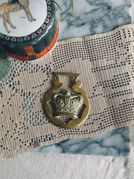 English Brass horse buckle-crown