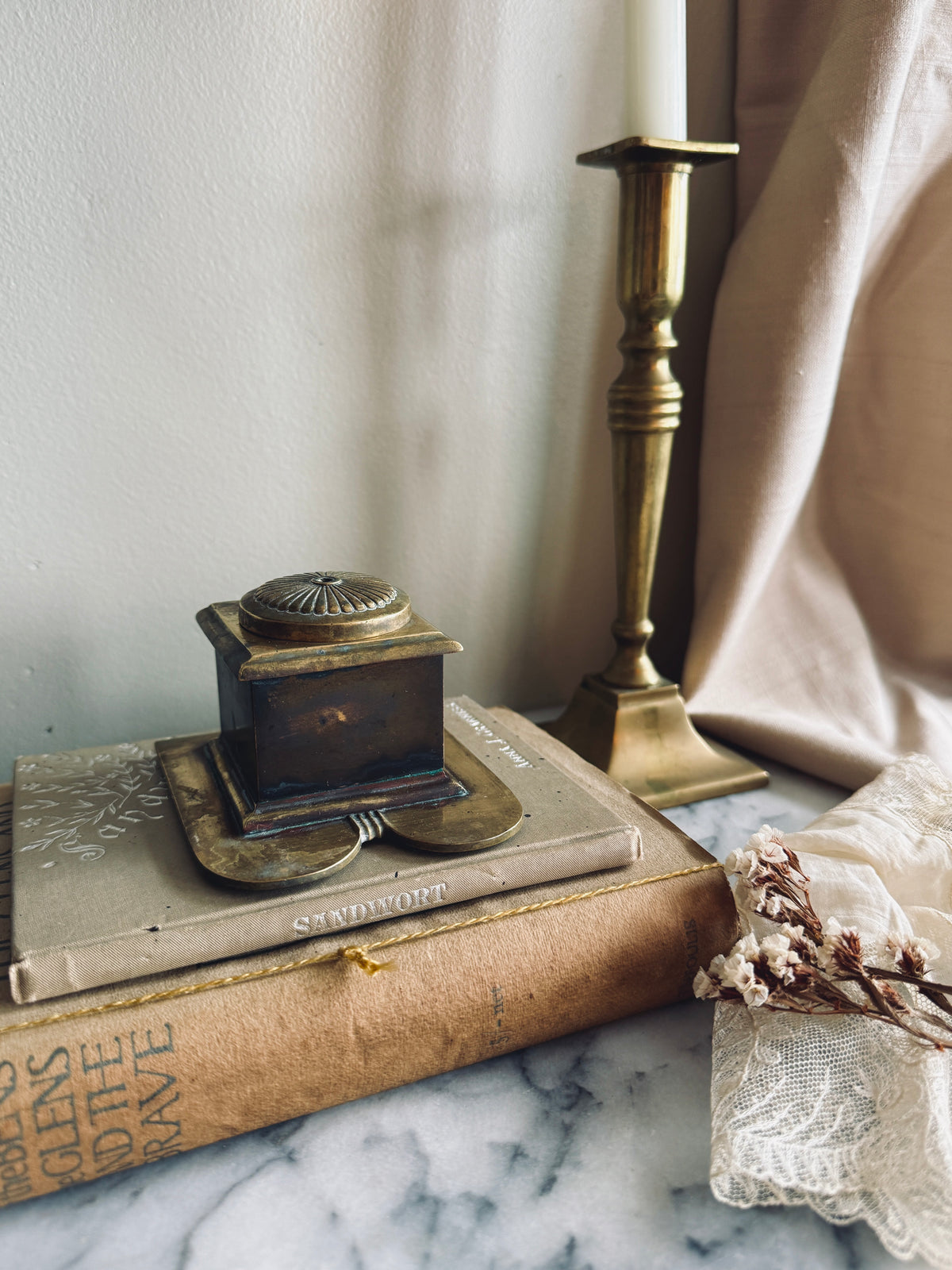 Vintage/Antique Brass inkwell
