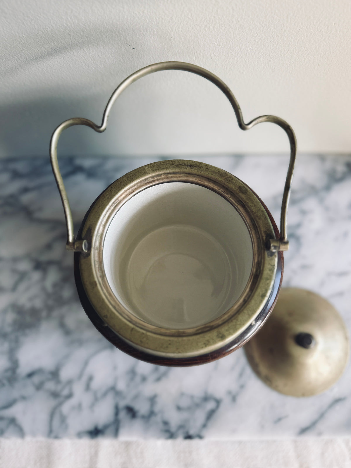 Antique English Oak Biscuit Barrel
