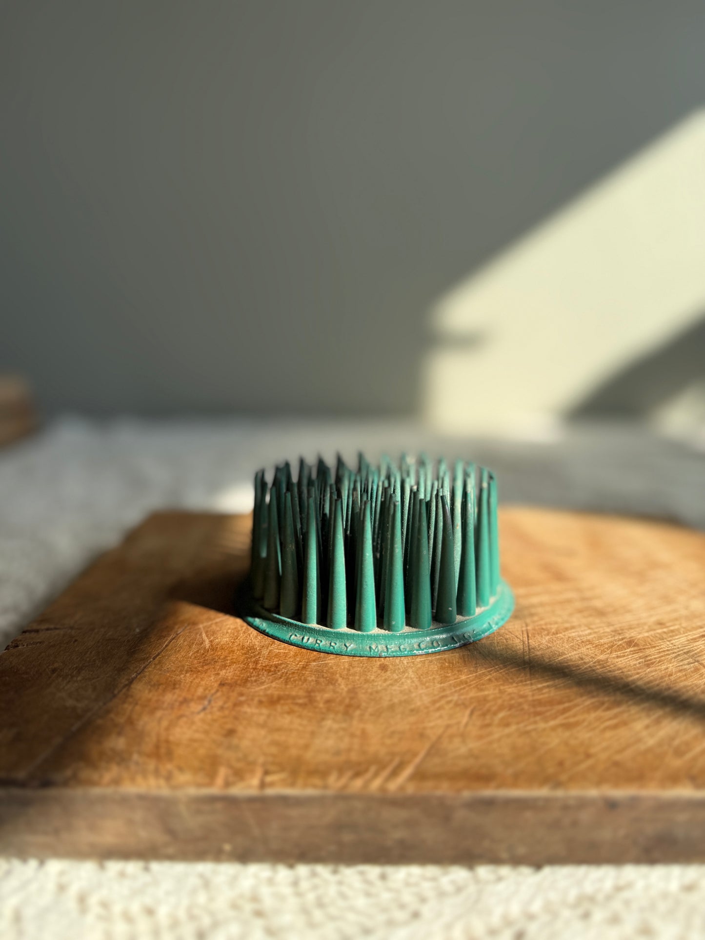 Large green vintage flower frog