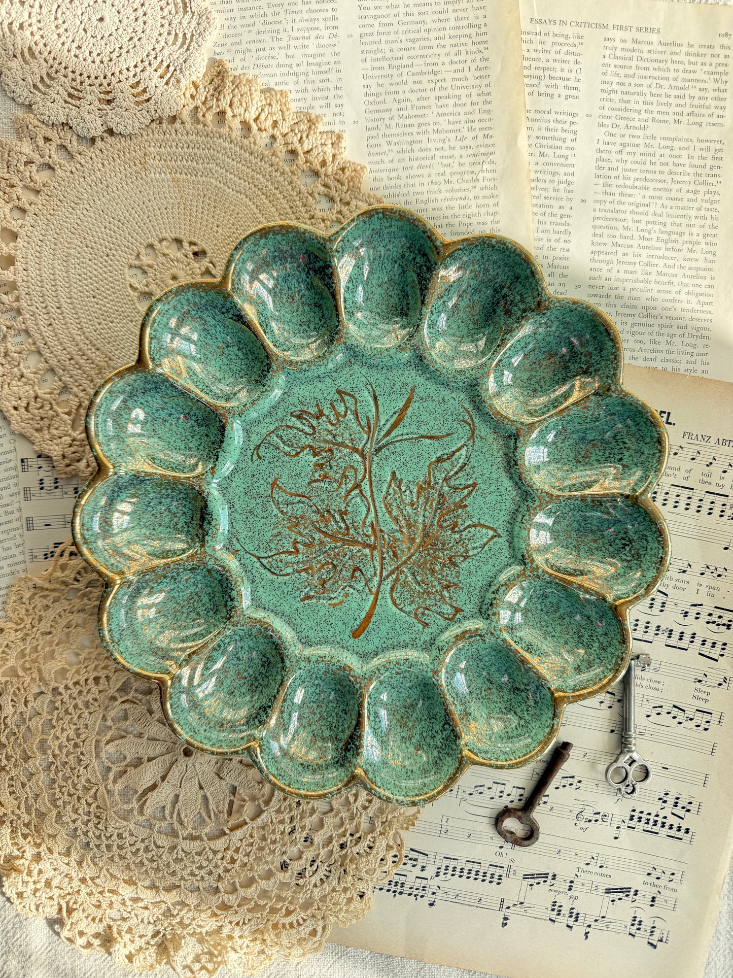 Vintage California Pottery Deviled Egg Dish