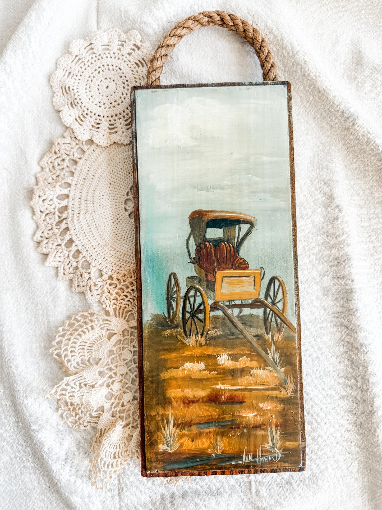 Carriage Painting on wood plaque