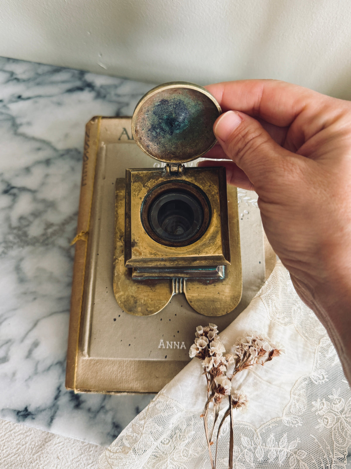 Vintage/Antique Brass inkwell