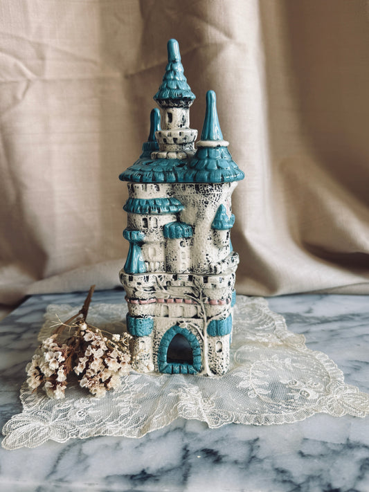 Hand painted ceramic Incense or potpourri castle