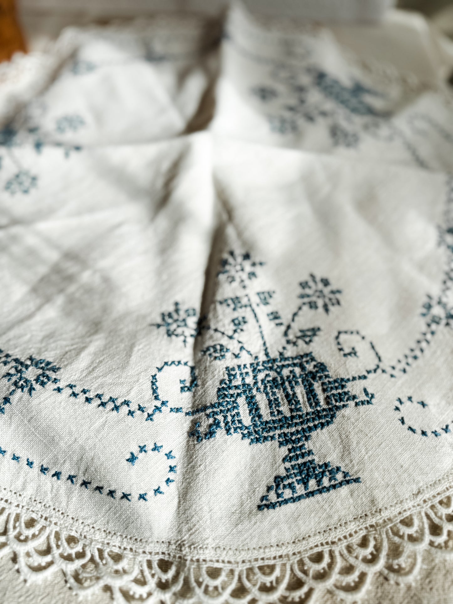 Vintage Embroidered Linen