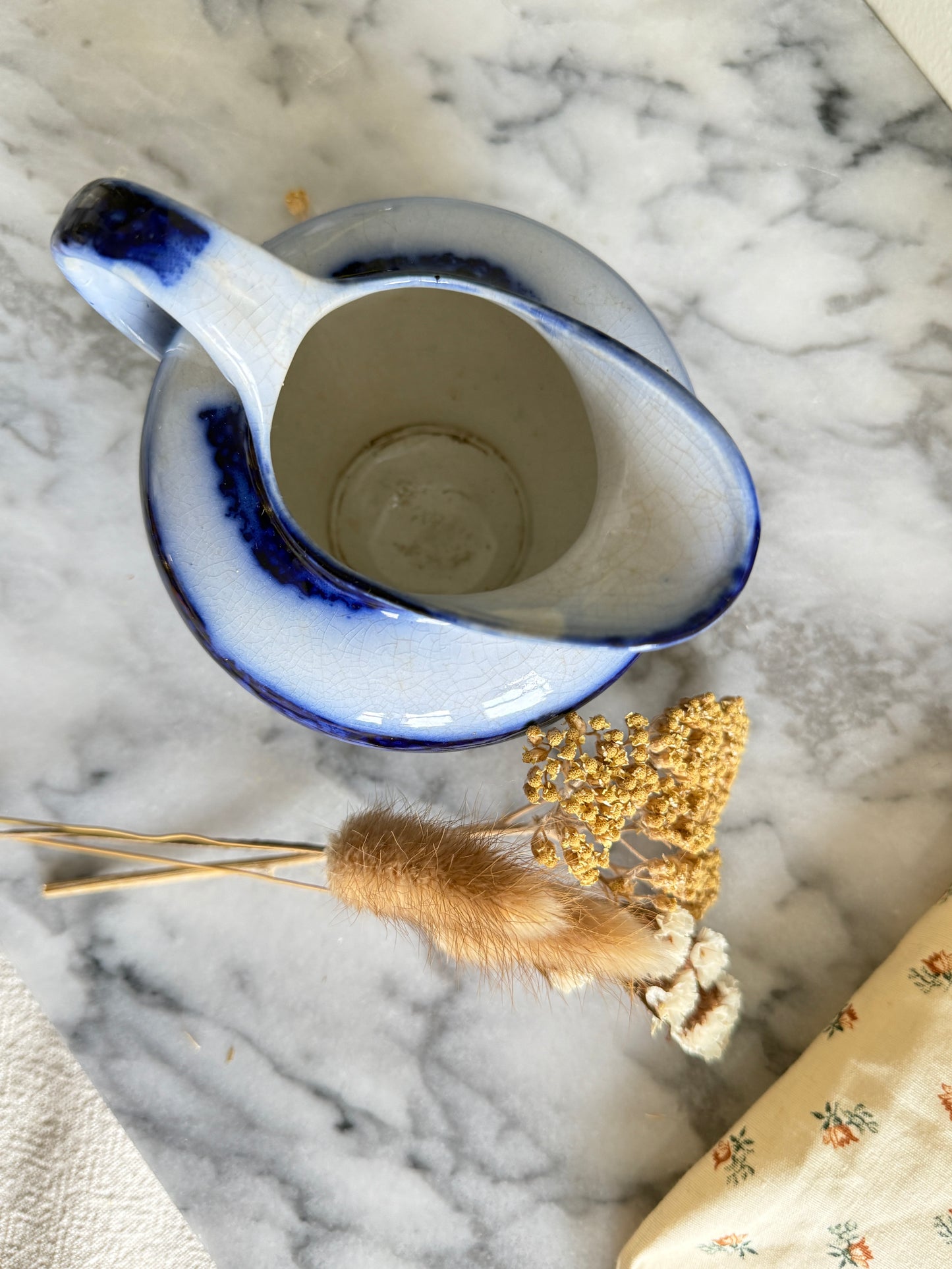 Antique Flow Blue Creamer