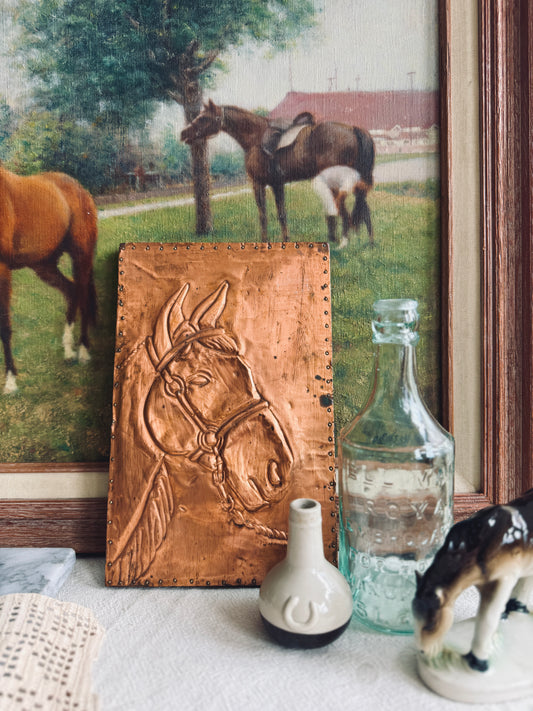 Handmade Copper Horse Plaque