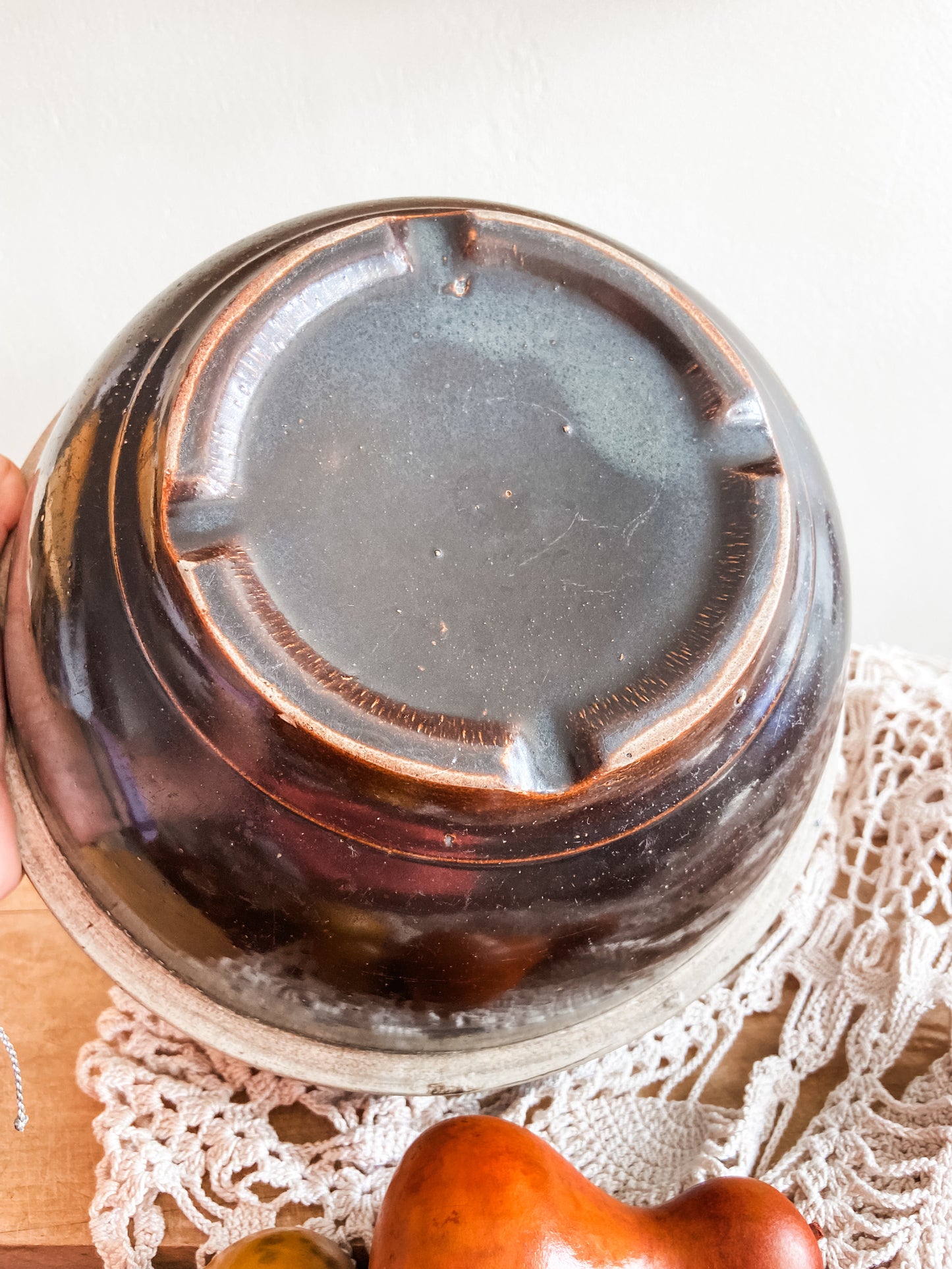 Brown Stone Ware, Mixing Bowl, Primitive Crockery, Farmhouse Decor,