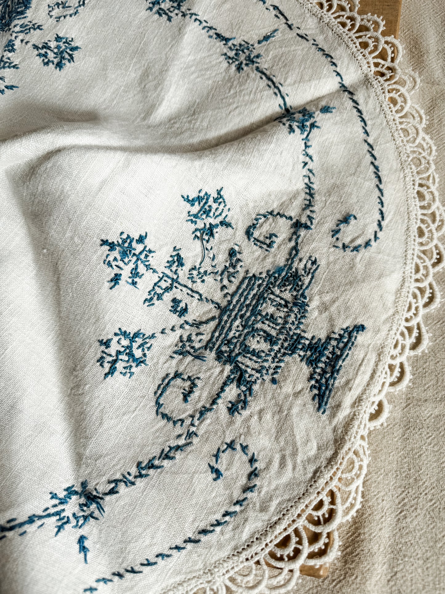 Vintage Embroidered Linen