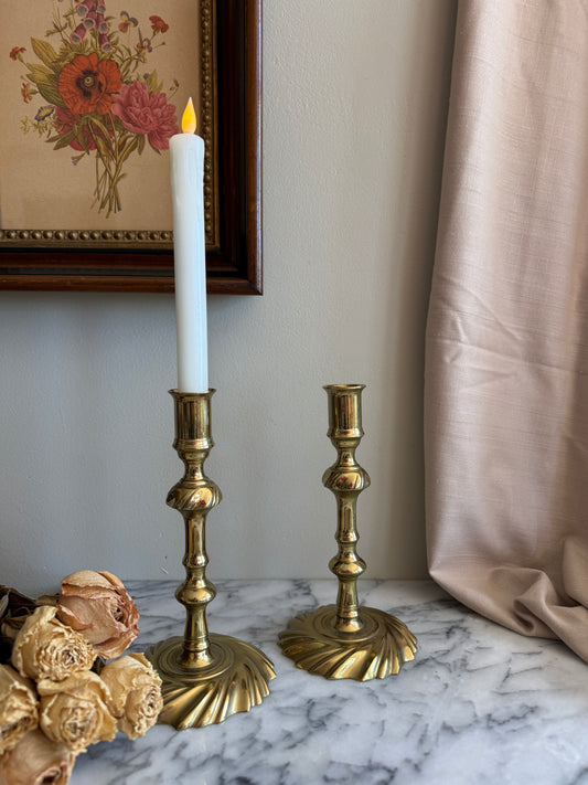 Large Vintage Brass Candlesticks