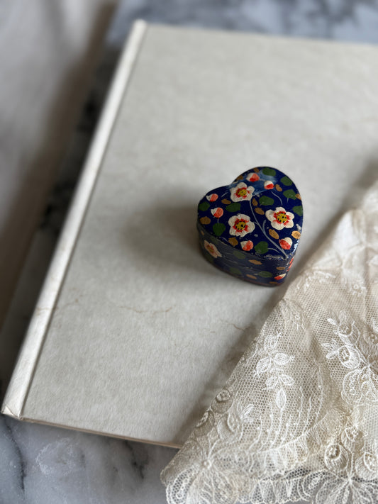Small heart shaped Kashmiri box