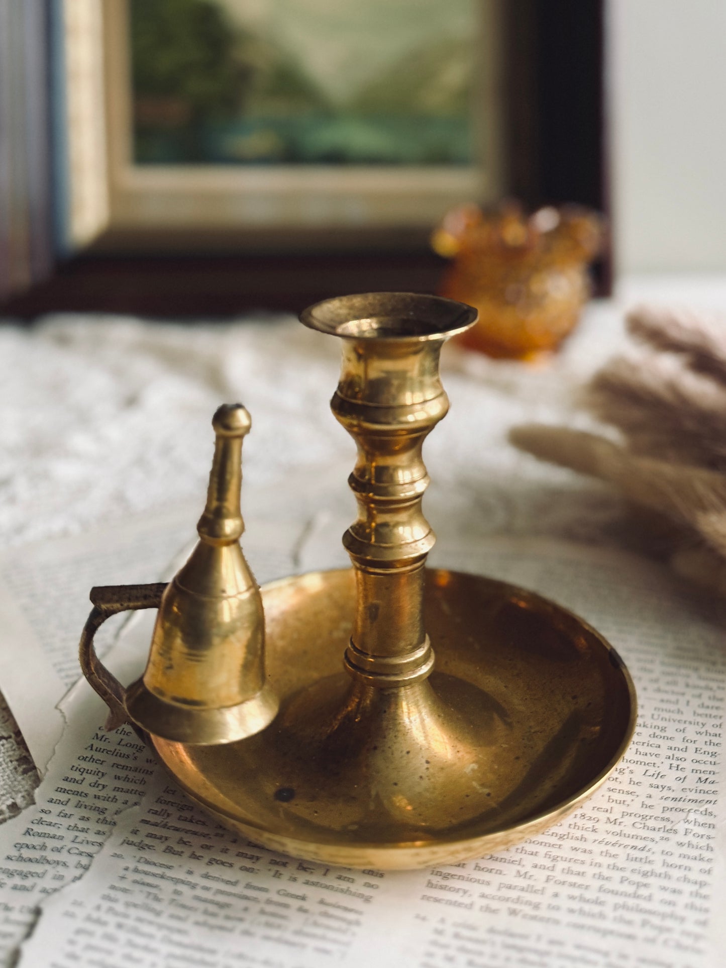 Chamberstick Candle Holder with Snuffer