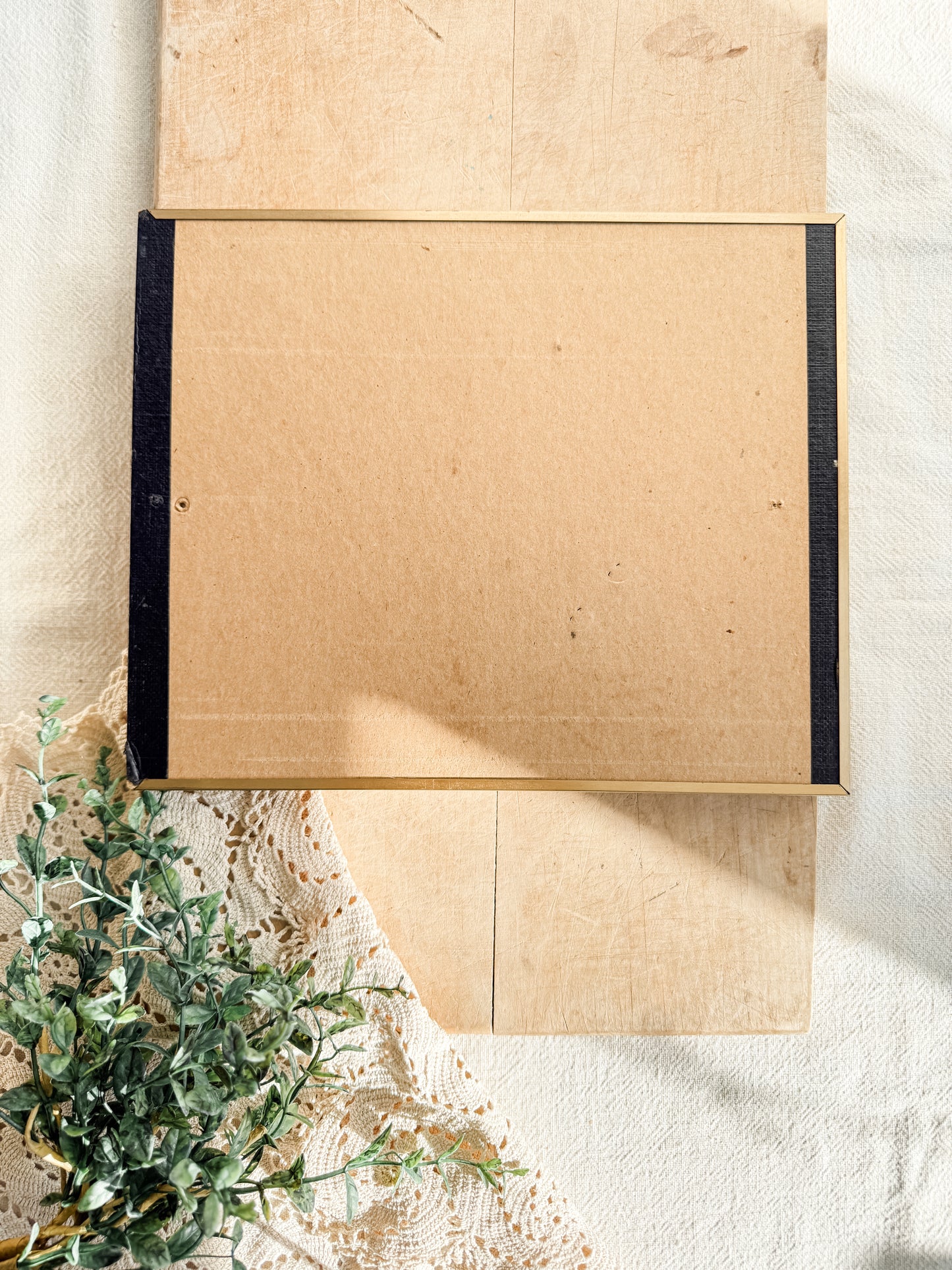 Matted and framed cross stitch “cat and bird”