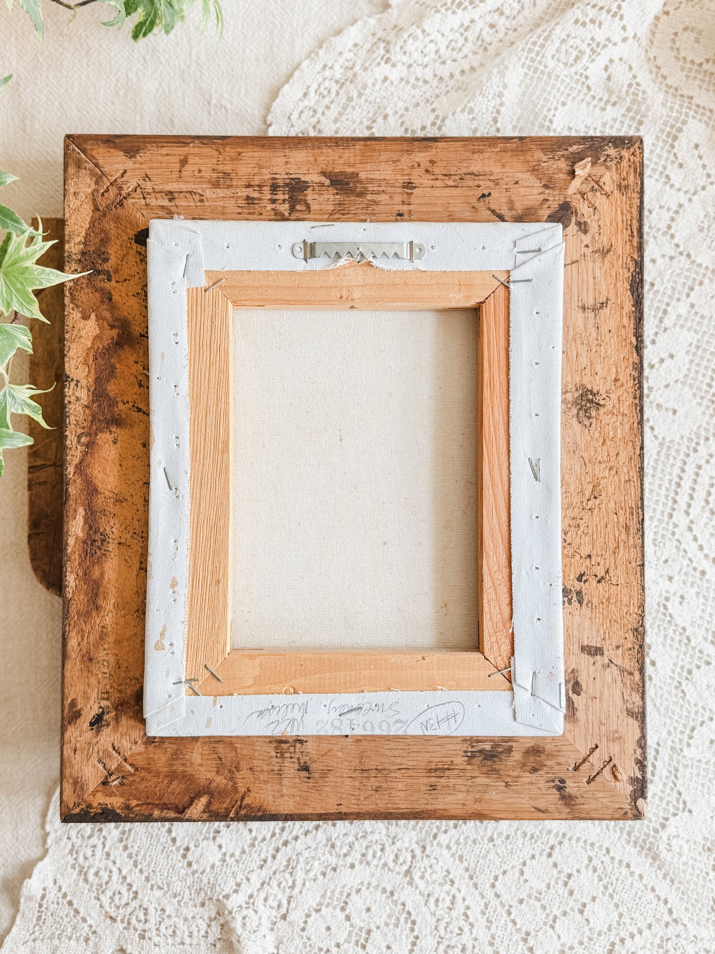Framed bright floral still life painting