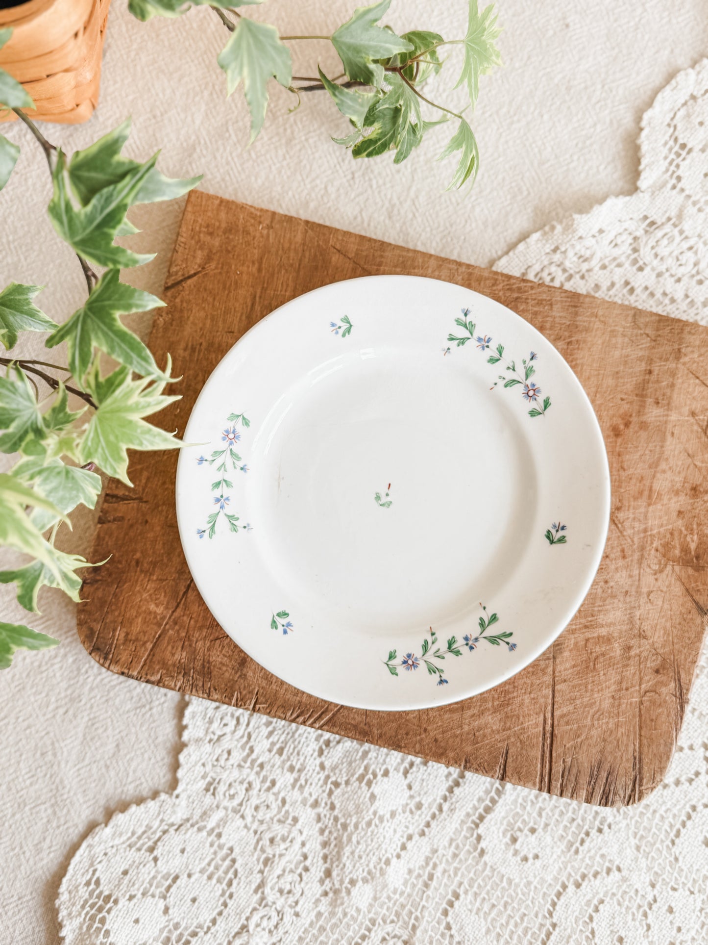 3 Antique French dessert plates (1820’s-1830’s)