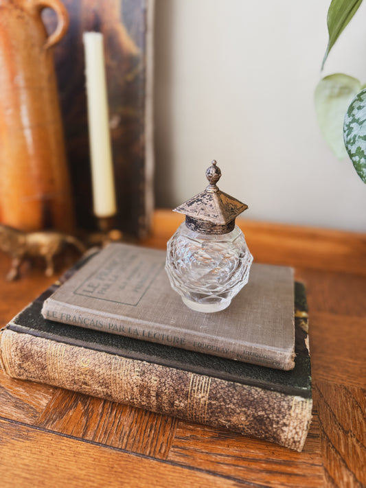 Antique silver plated inkwell