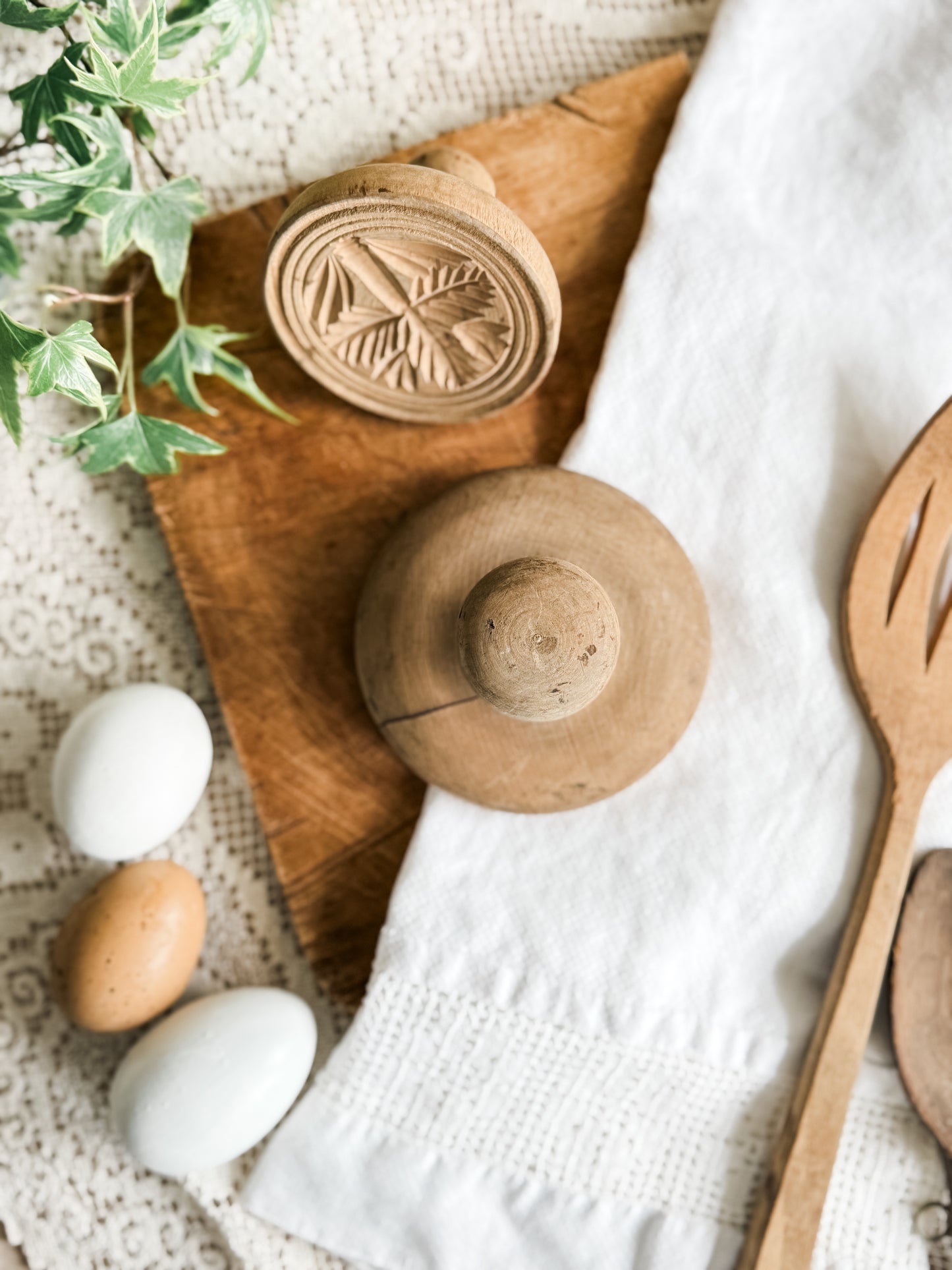 Large antique butter stamp