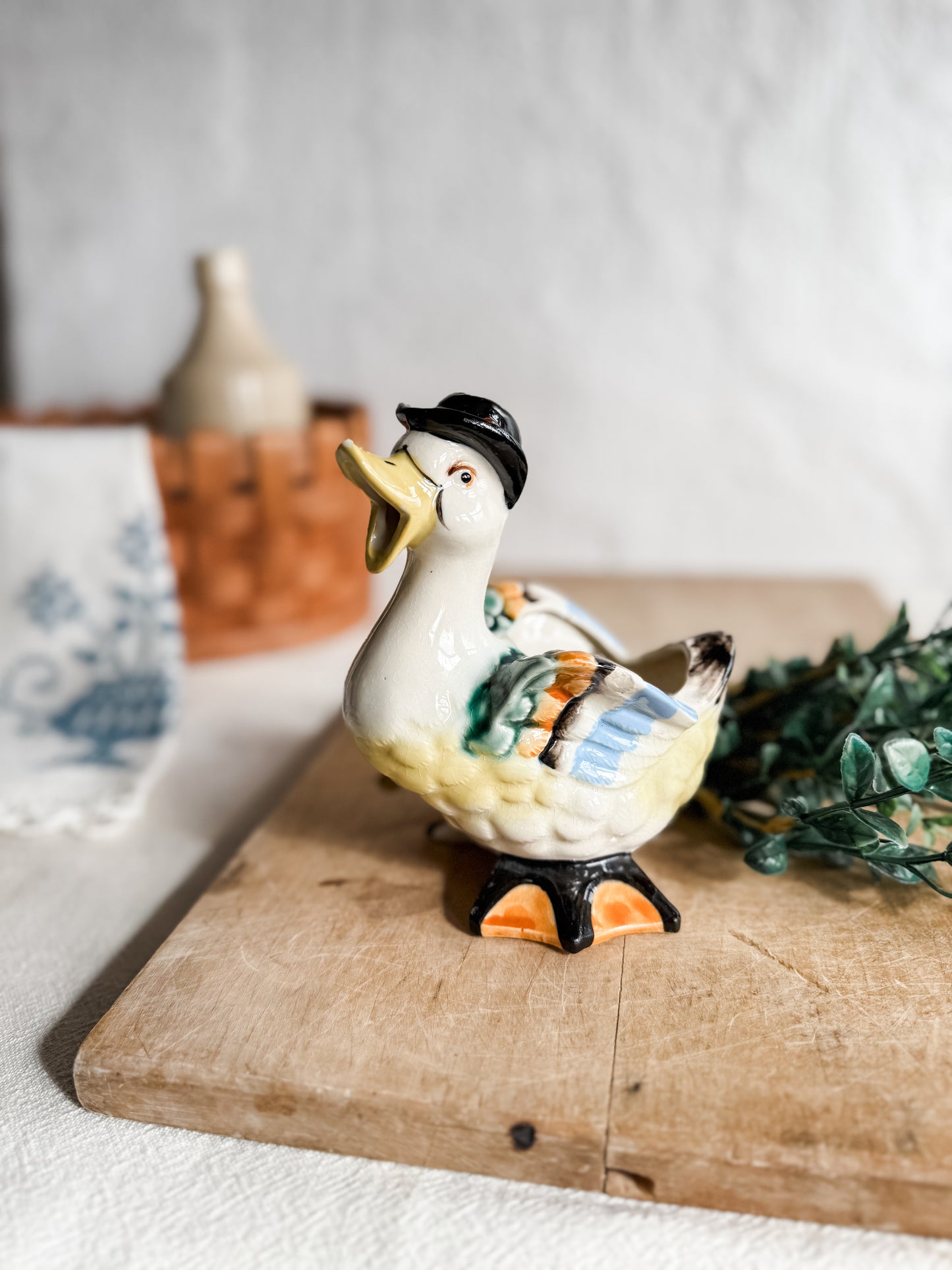 Mid-Century Made in Japan Duck Planter Vase