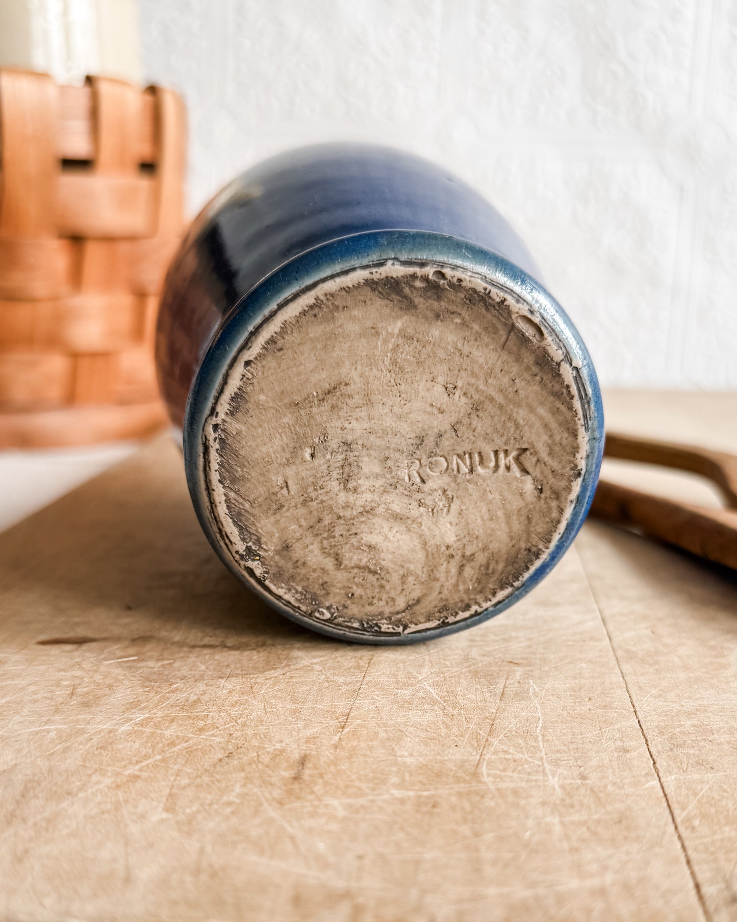 Large Ronuk Cobalt Blue Stoneware Glazed Vase