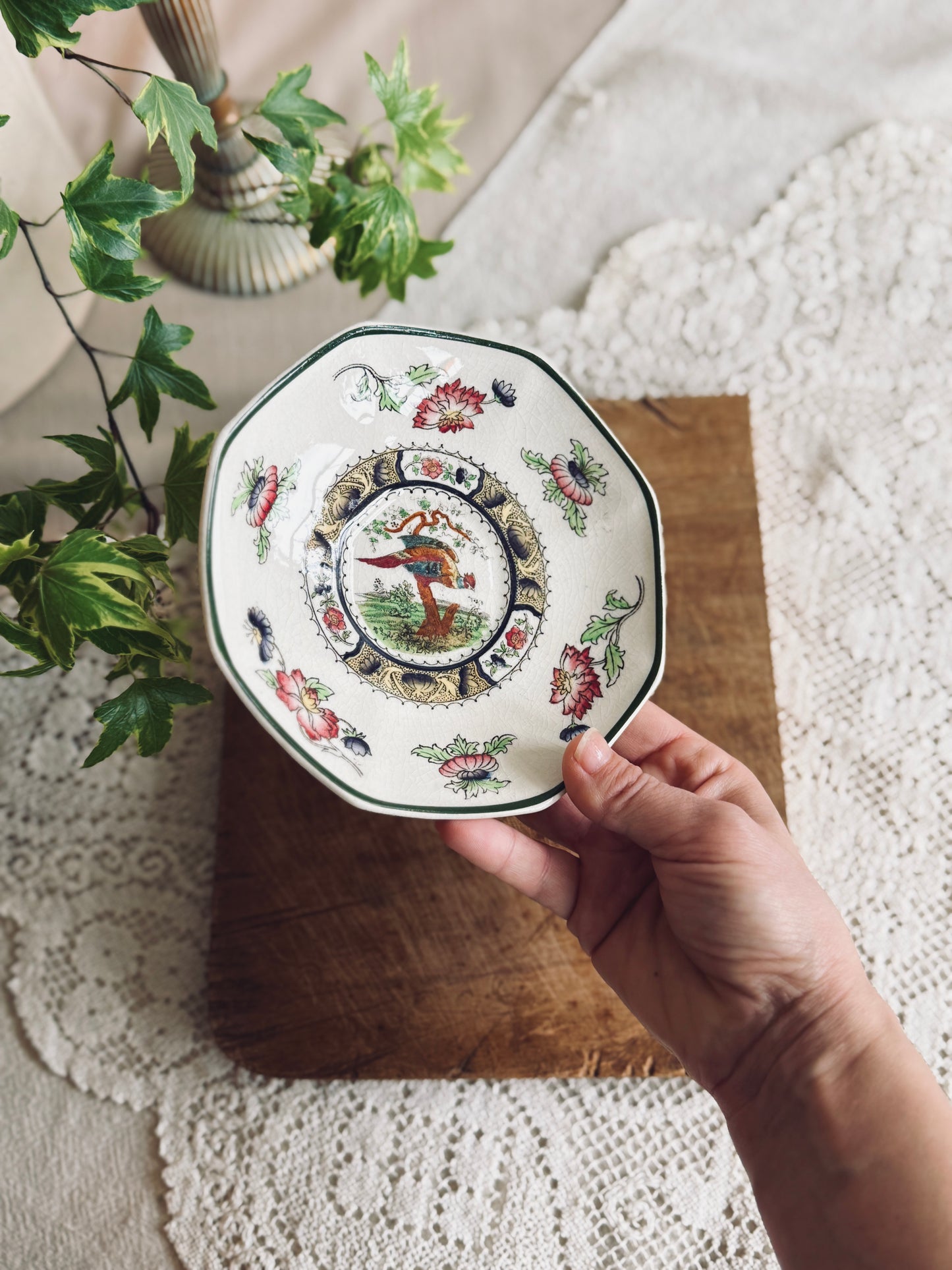 Vintage English Transferware Pheasant Plate