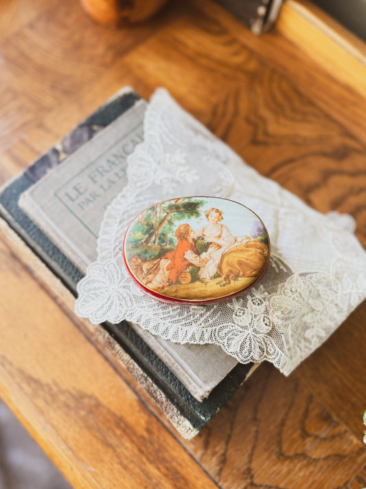 Vintage French Hand-painted Trinket Box