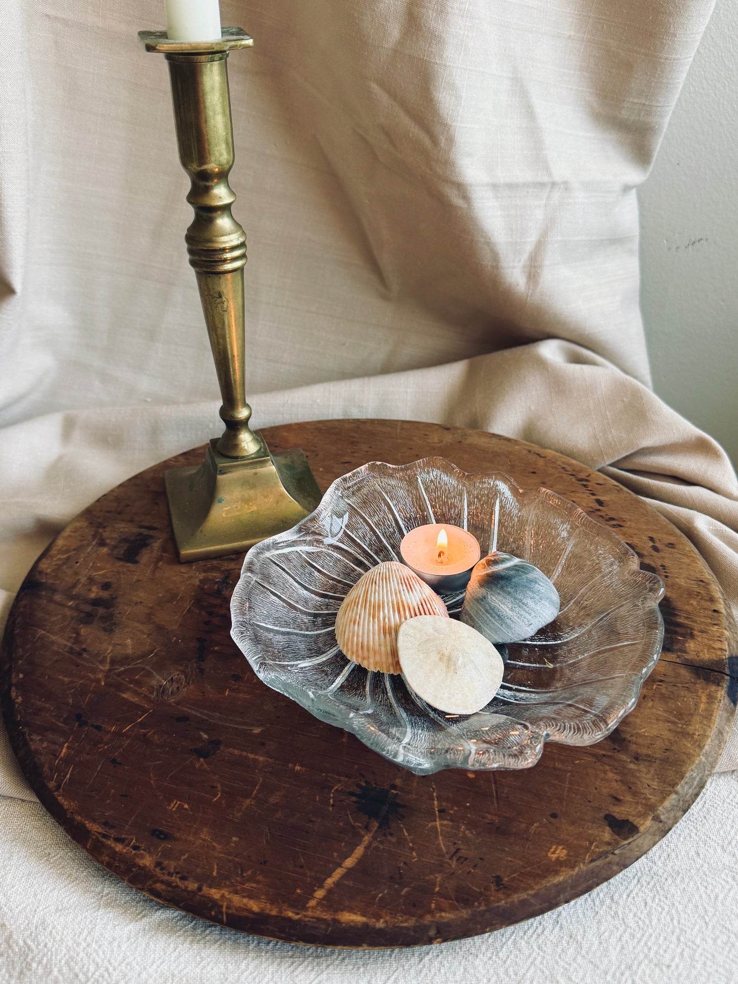 Vintage morning glory glass dish
