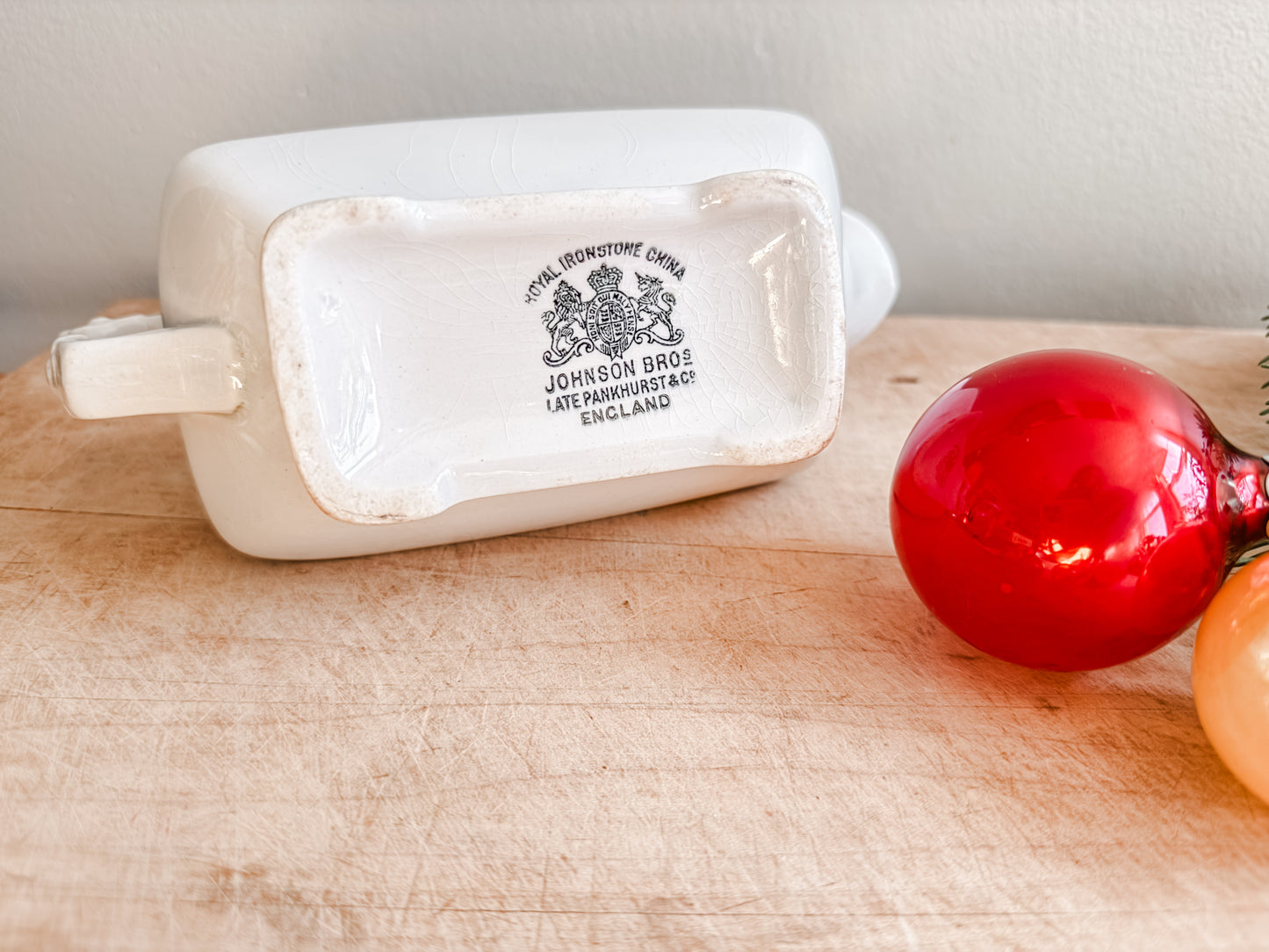 Antique Johnson Brothers Ironstone Gravy Dish