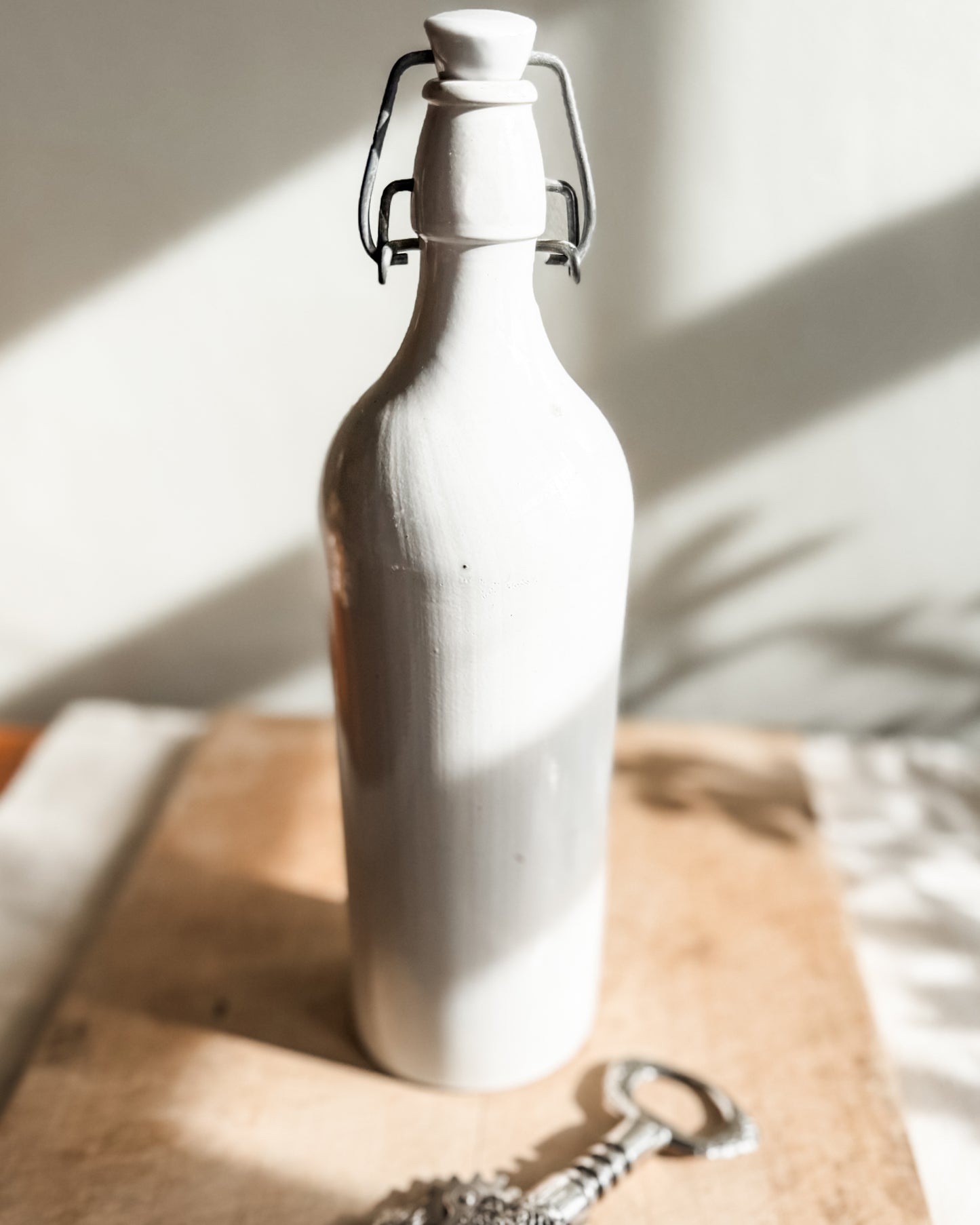 Vintage Grey Neutral Stoneware Bottle