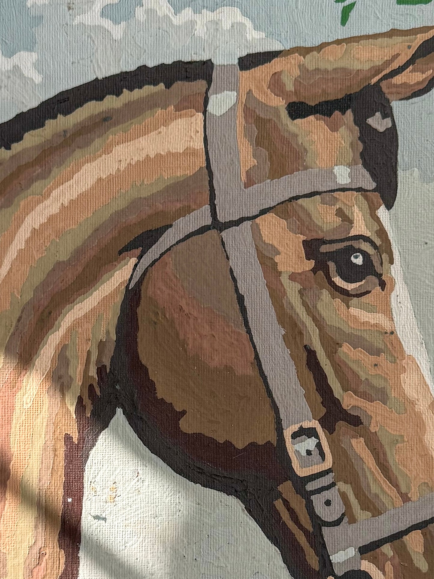 Vintage Paint by Number Horse Profile Side View