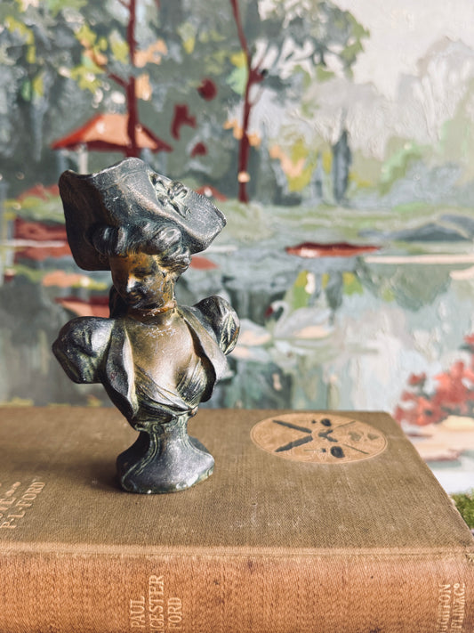 Antique Art Nouveau Bronze Bust of Lady