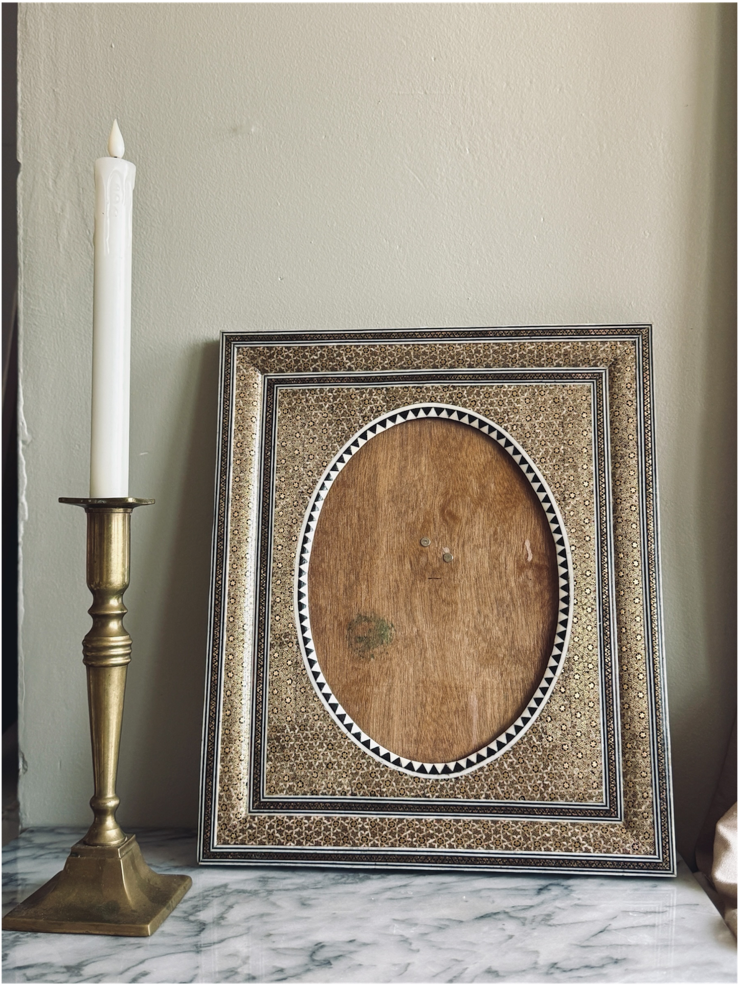 Exquisite large Khatamkari Marquetry photo frame