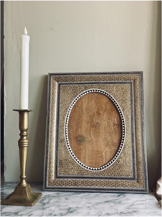Exquisite large Khatamkari Marquetry photo frame