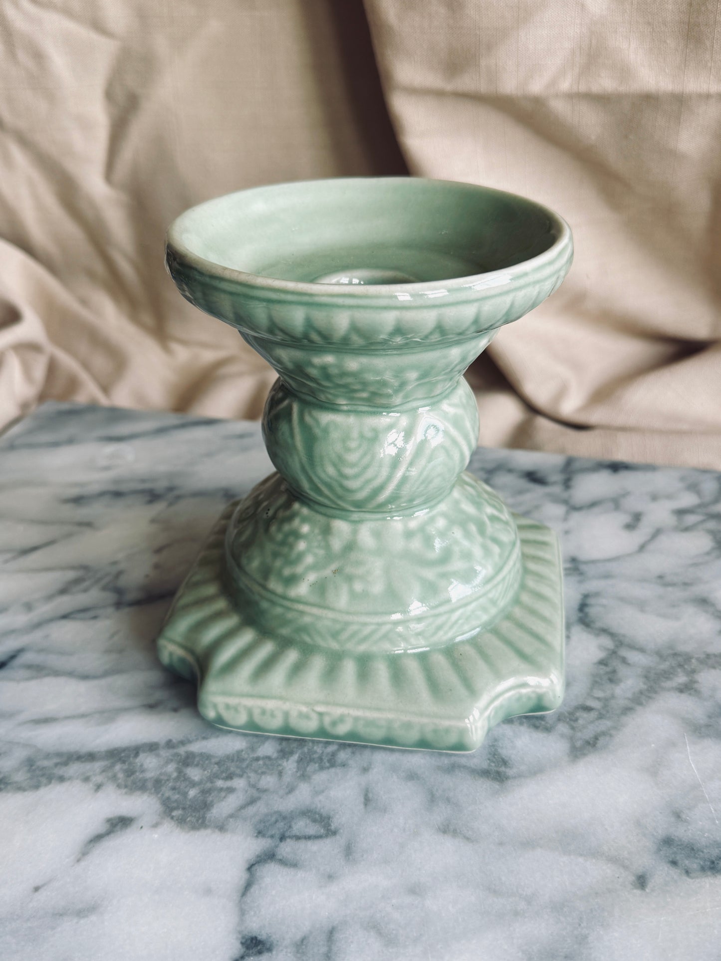 Celadon Green Candle Pillar