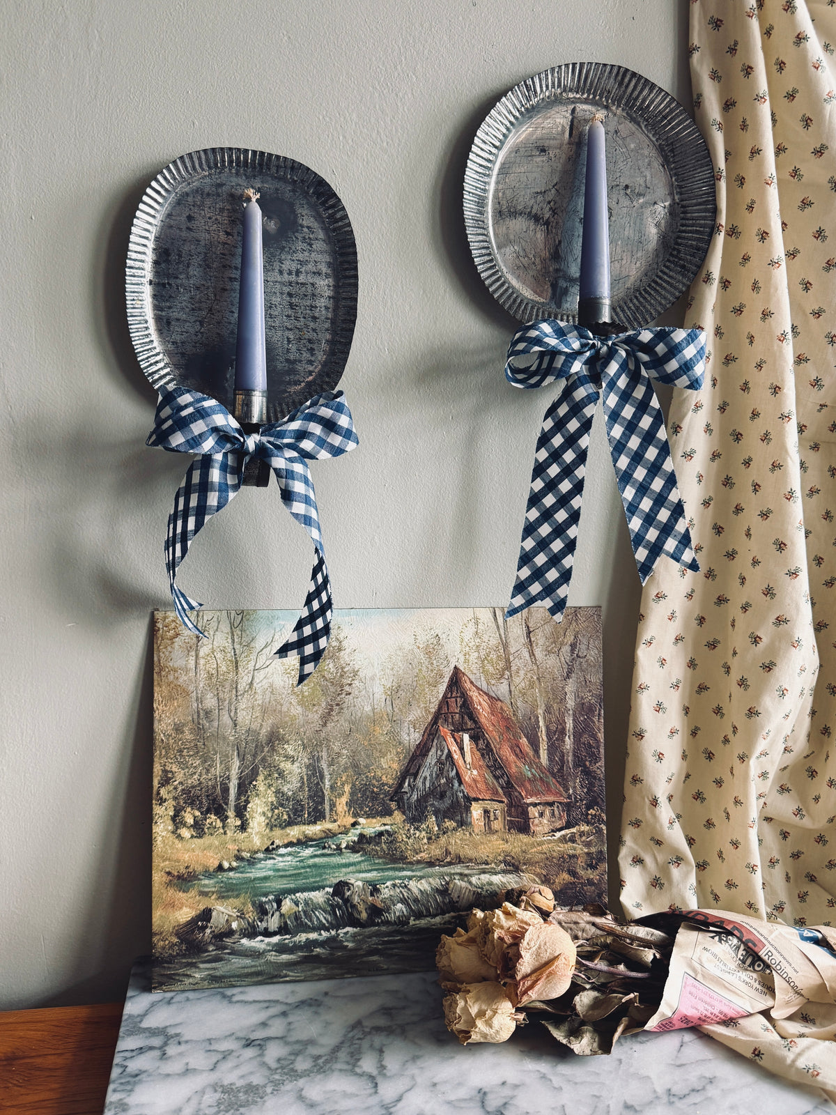 Tin candle sconces