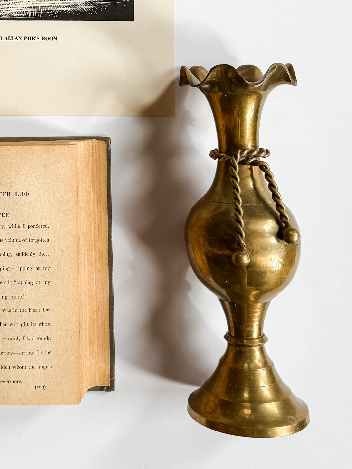 Brass Vase with rope tassel