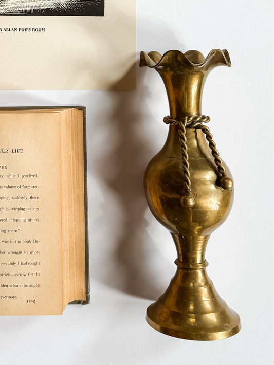Brass Vase with rope tassel