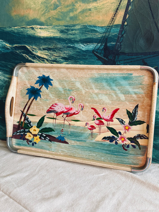 Vintage flamingo tray