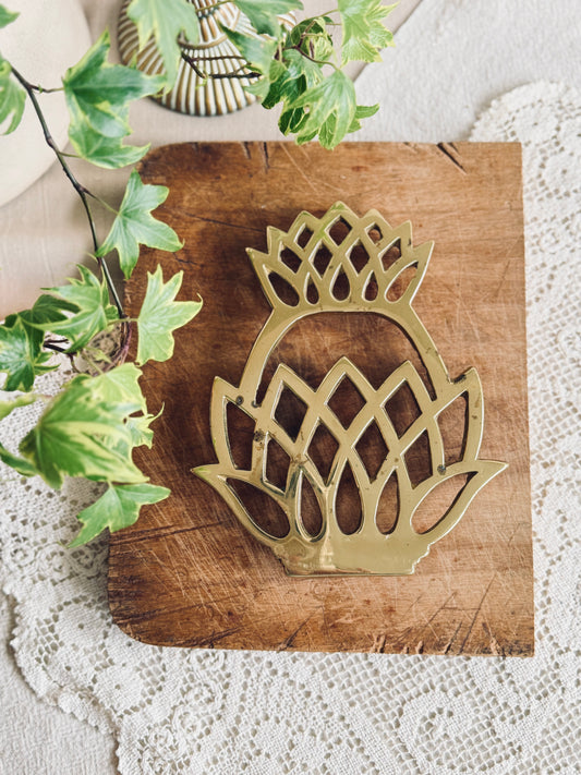 Vintage Brass Pineapple Trivet