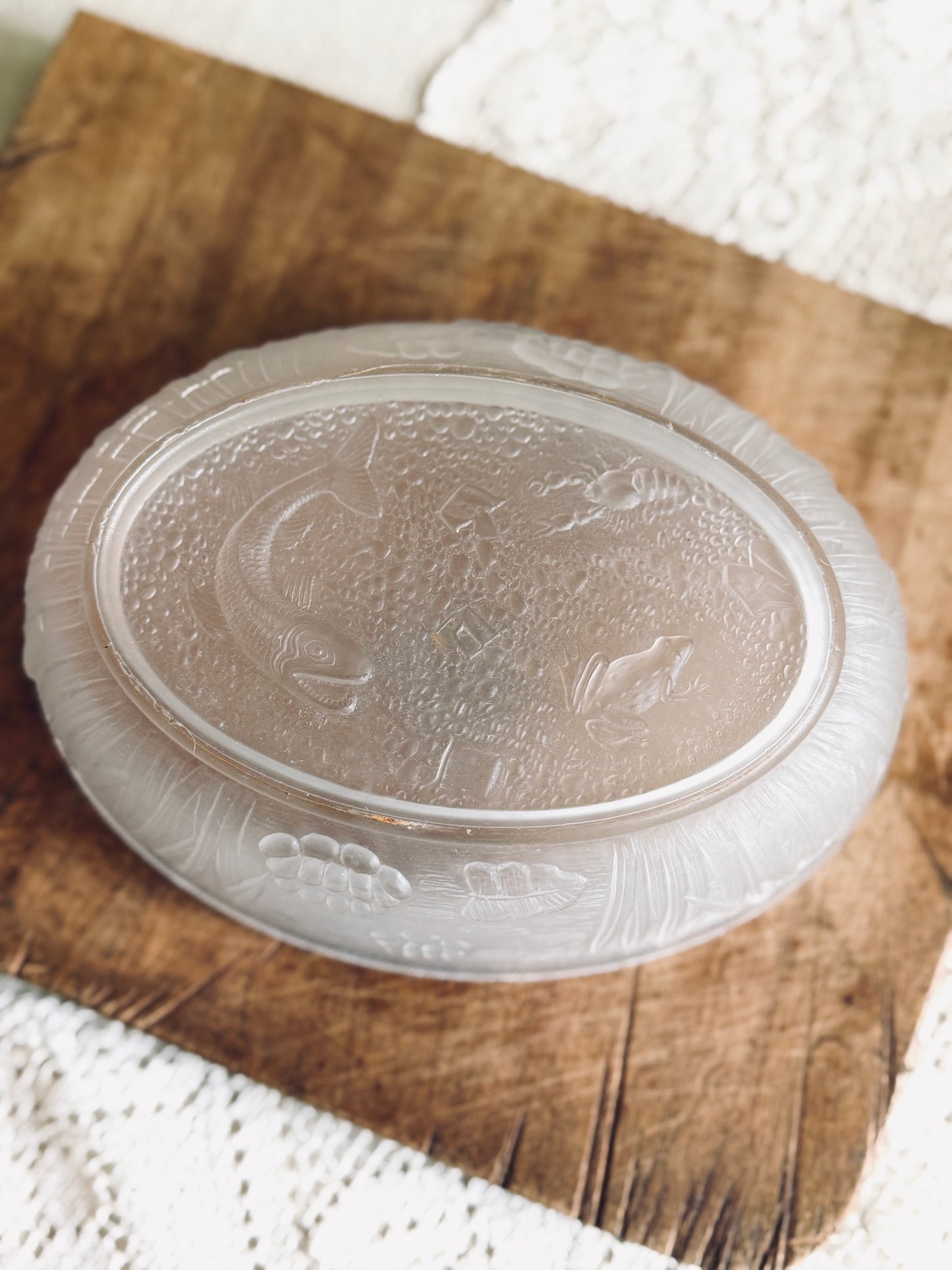 Antique Glass Nesting Duck