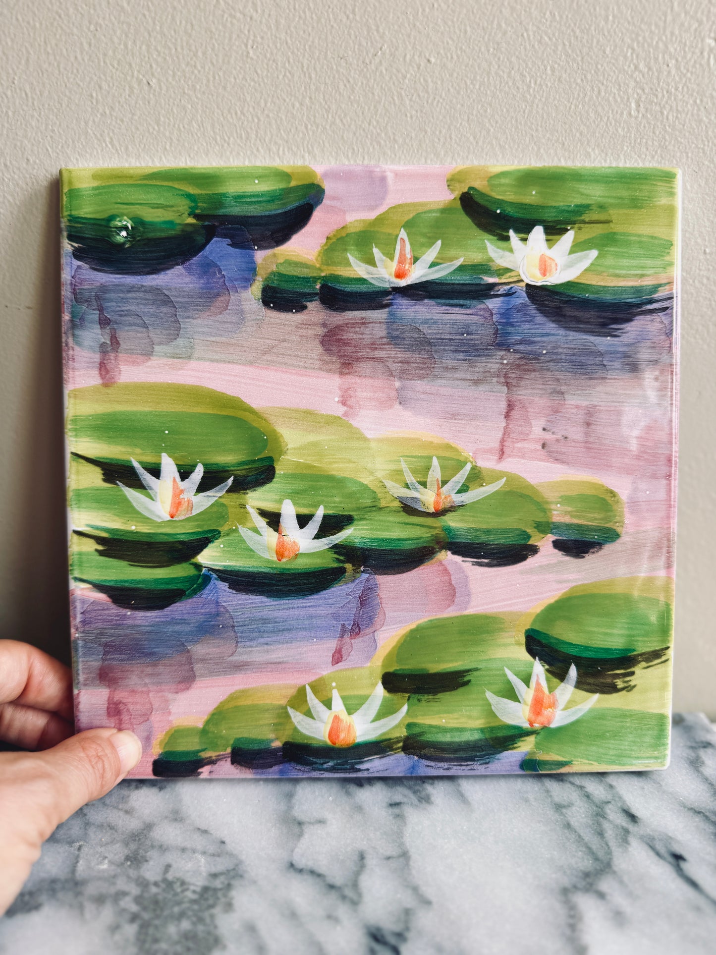 Italian hand painted art tile