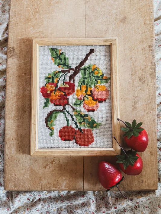 Framed Fruit Cross-stitch